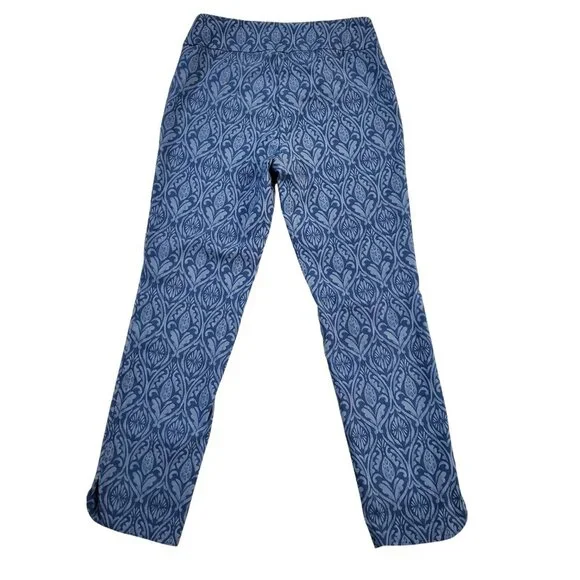 Soft Surroundings Tesori Print Straight Leg Ankle Pants Blue Size S - Picture 3 of 15